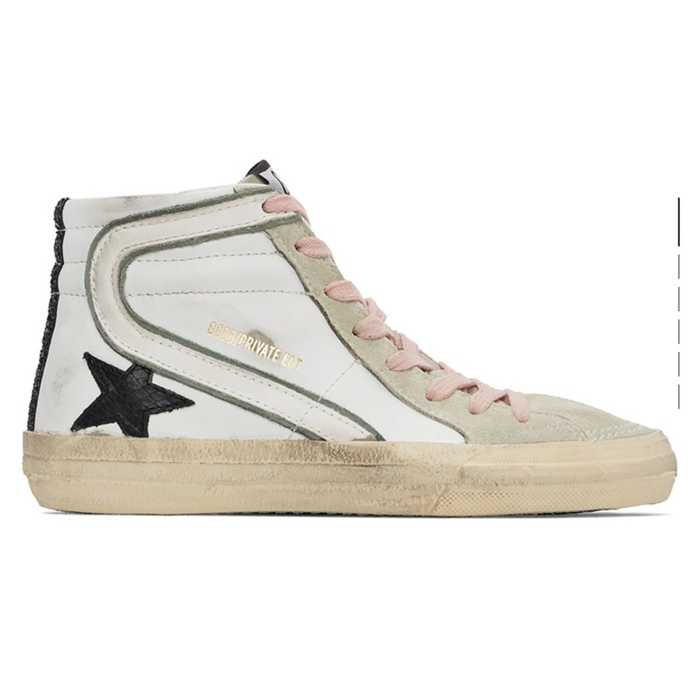 Golden Goose White & Grey Slide Sneakers